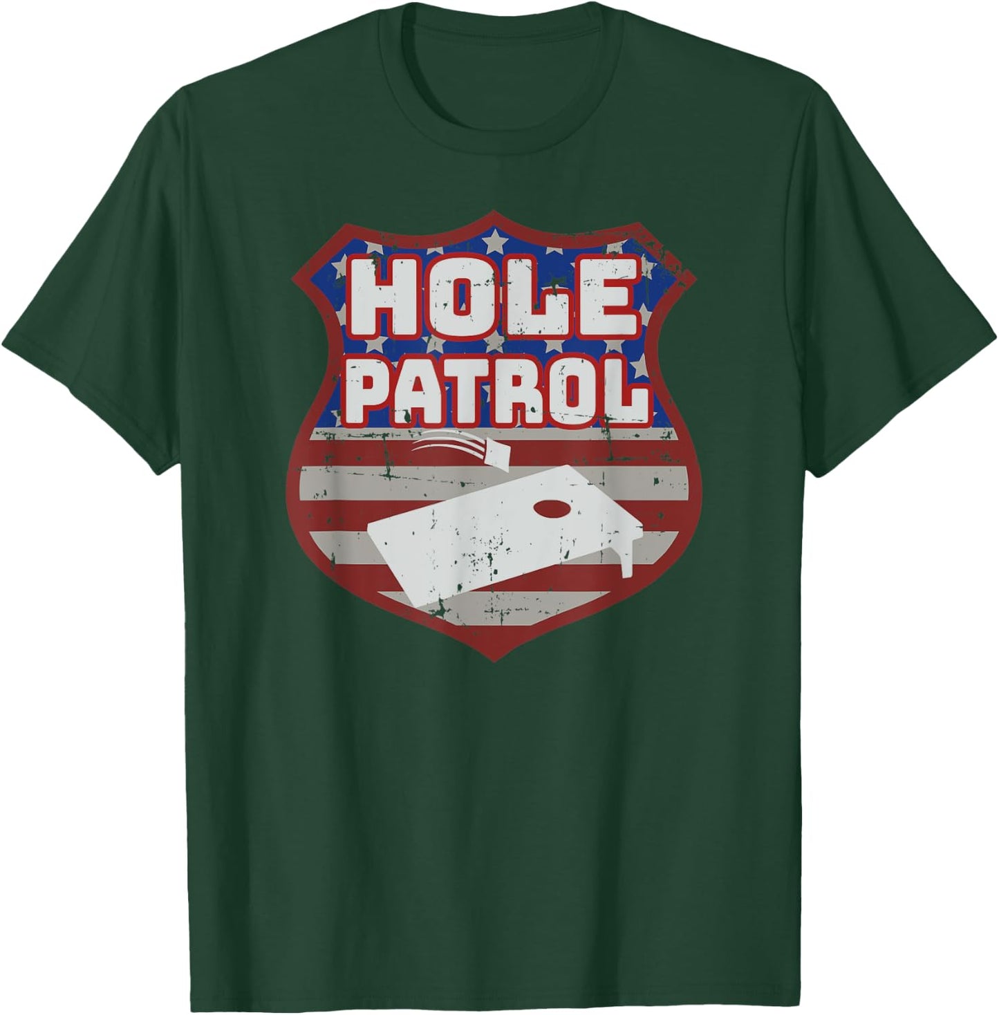 Cornhole Game Toss Men Women Team Beanbags Hole Patrol T-Shirt - T-Shirt | Forest