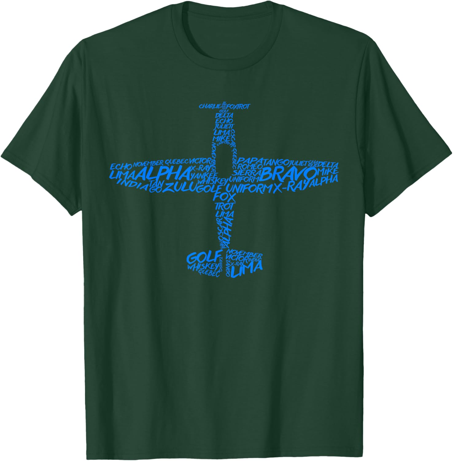 Phonetic Alphabet | Pilot Airplane T-Shirt - T-Shirt | Forest