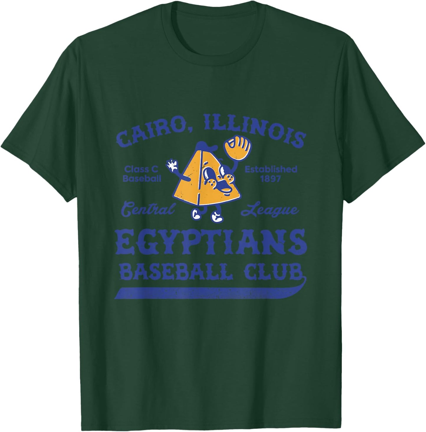 Cairo Egyptians Illinois Vintage Defunct Baseball T-Shirt - T-Shirt | Forest