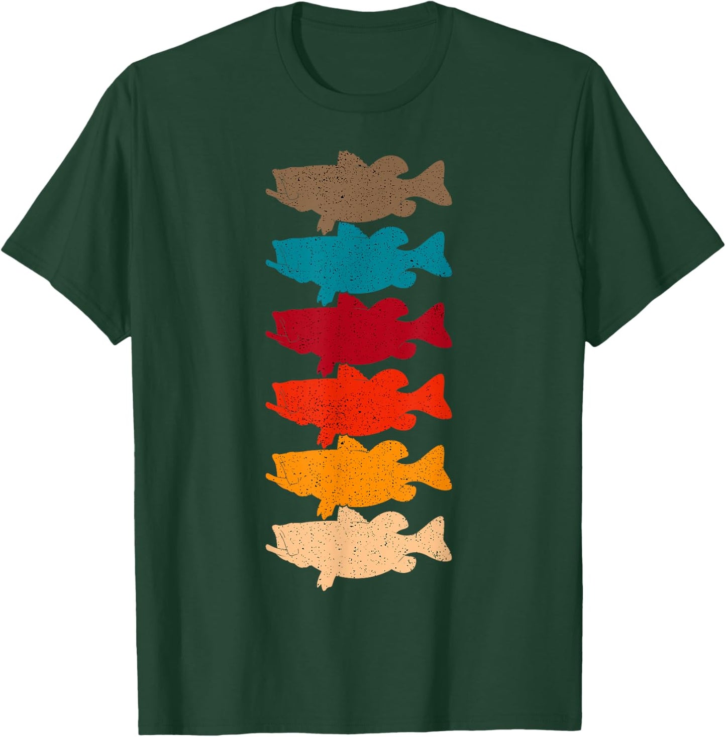 Bass Fishing Retro Vintage Fish Forest Angling Fisherman T-Shirt - T-Shirt | Forest
