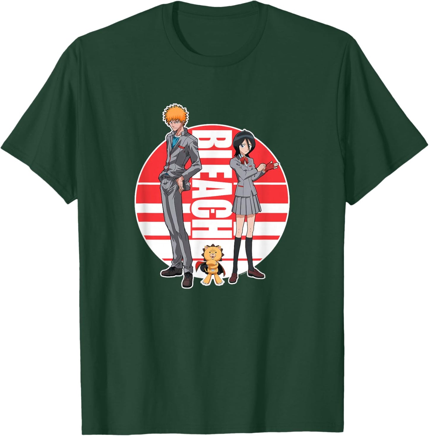 Bleach Ichigo Rukia and Kon Round Logo Anime T-Shirt - T-Shirt | Forest