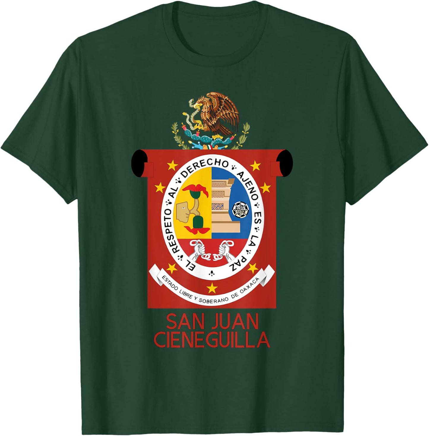 San Juan Cieneguilla Oaxaca Estado Mexico Escudo Eagle T-Shirt - T-Shirt | Forest