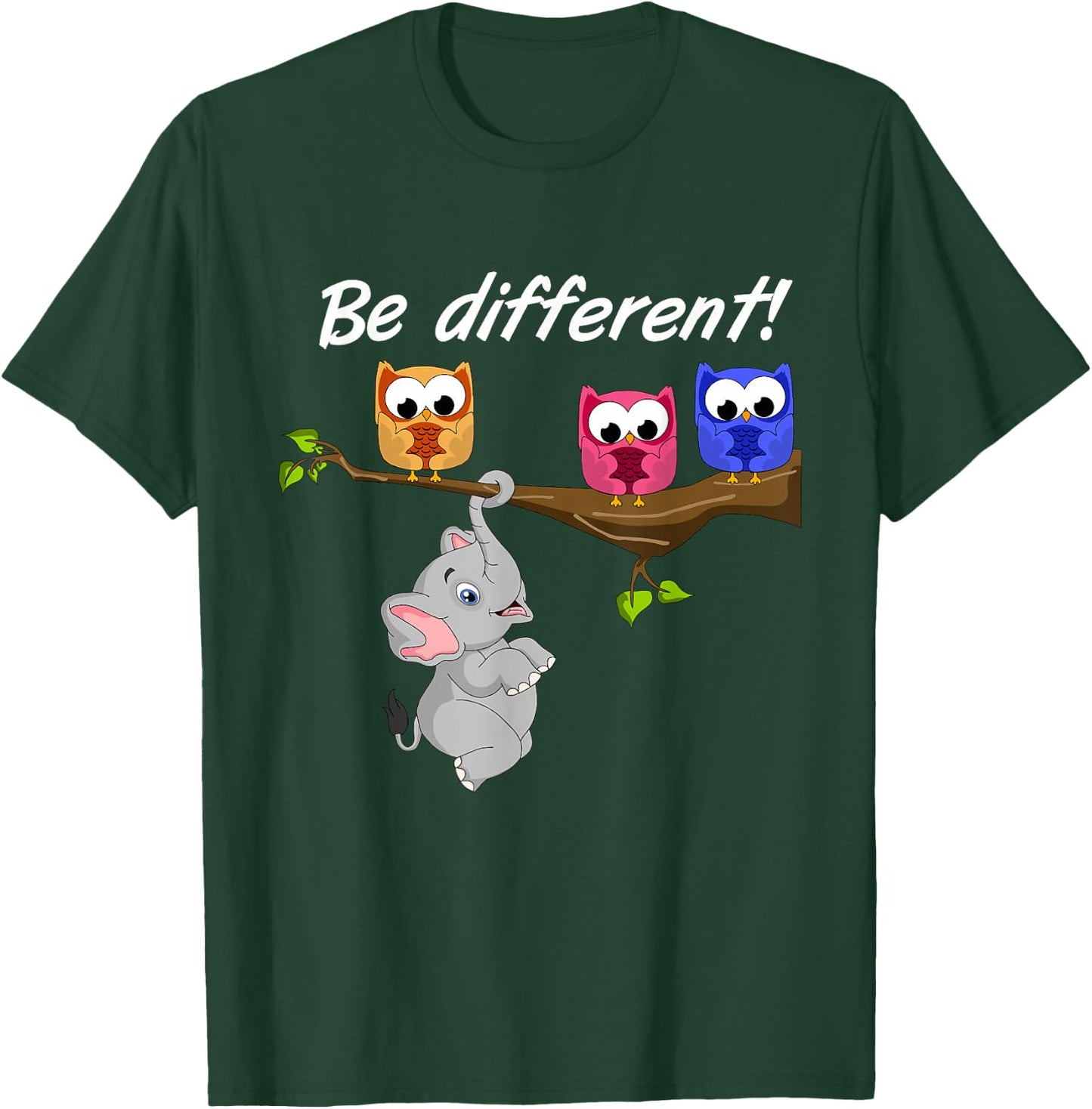 Be Different! - Women's Cute Fun Saying - Motto - Elephant T-Shirt - T-Shirt | Forest