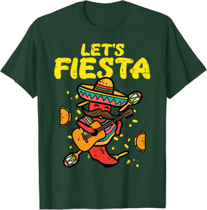 Let's Fiesta Jalapeno Funny Cinco De Mayo Mexican Party T-Shirt - T-Shirt | Forest