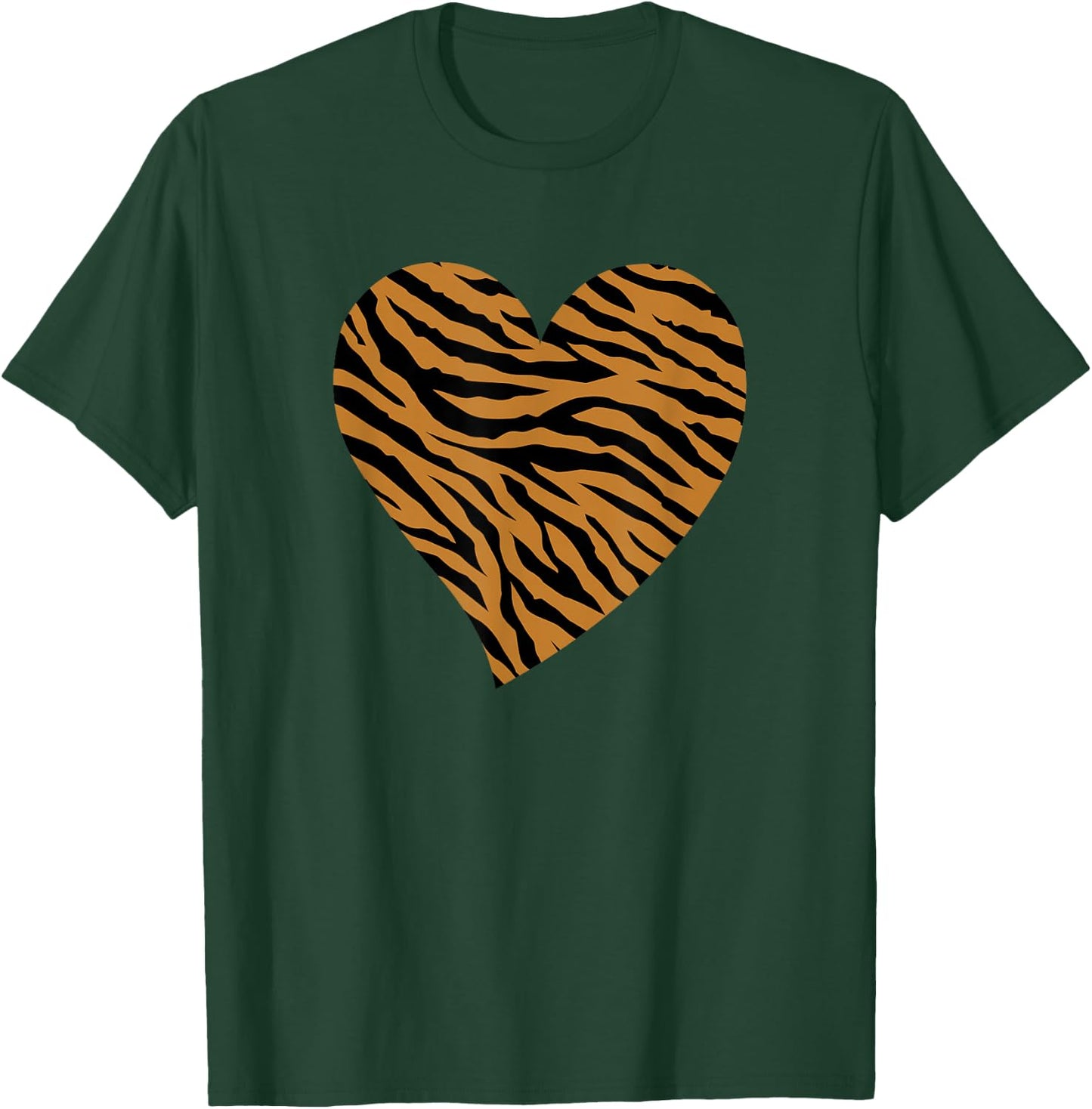 Heart Tiger Animal Print Valentine T-Shirt - T-Shirt | Forest