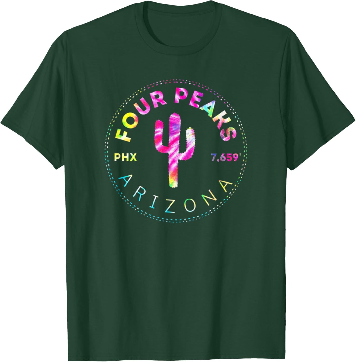 Four Peaks Tie Dye - Phoenix Arizona Mountains T-Shirt - T-Shirt | Forest