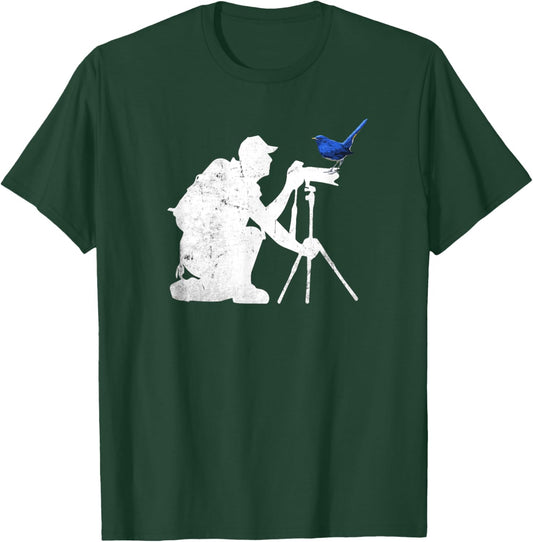 Bird Camera Bird Photography Bird Watching T-Shirt - T-Shirt | Forest