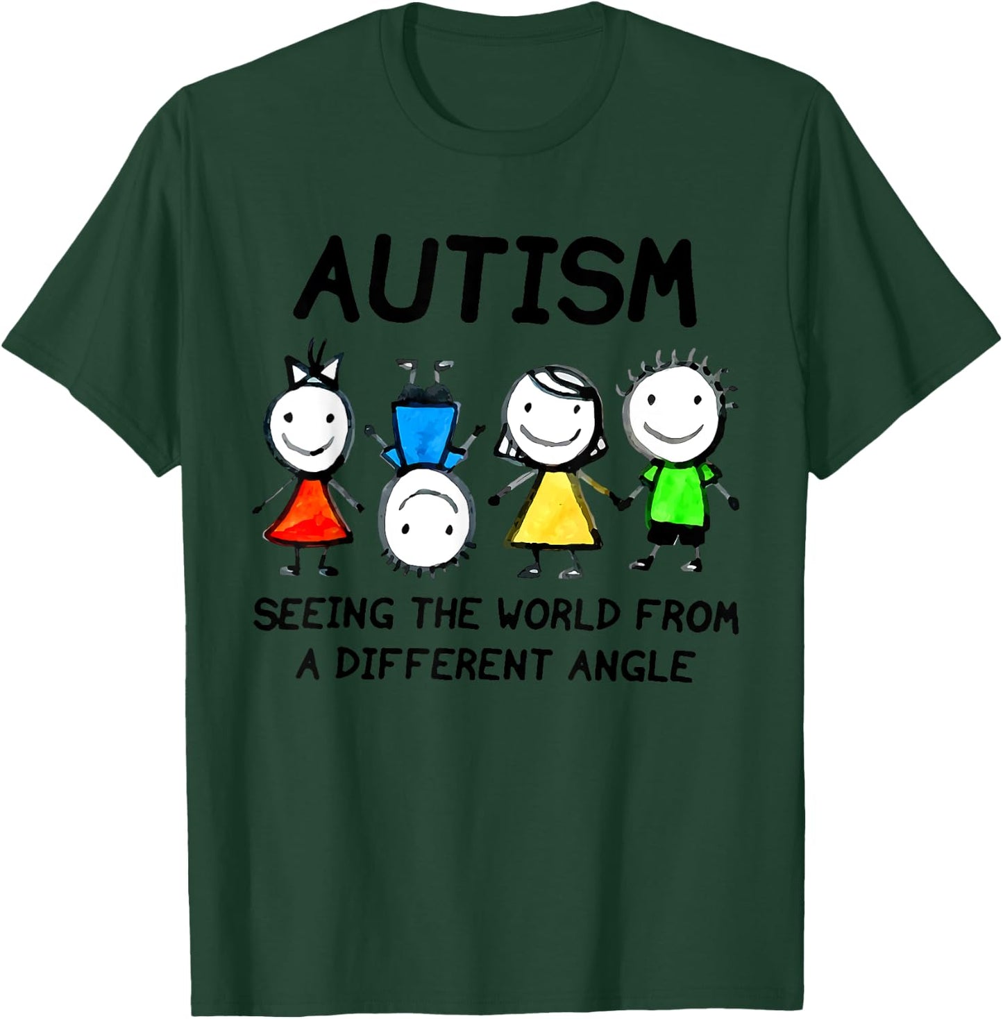 Autism Seeing The World From A Different Angle Autism Gifts T-Shirt - T-Shirt | Forest