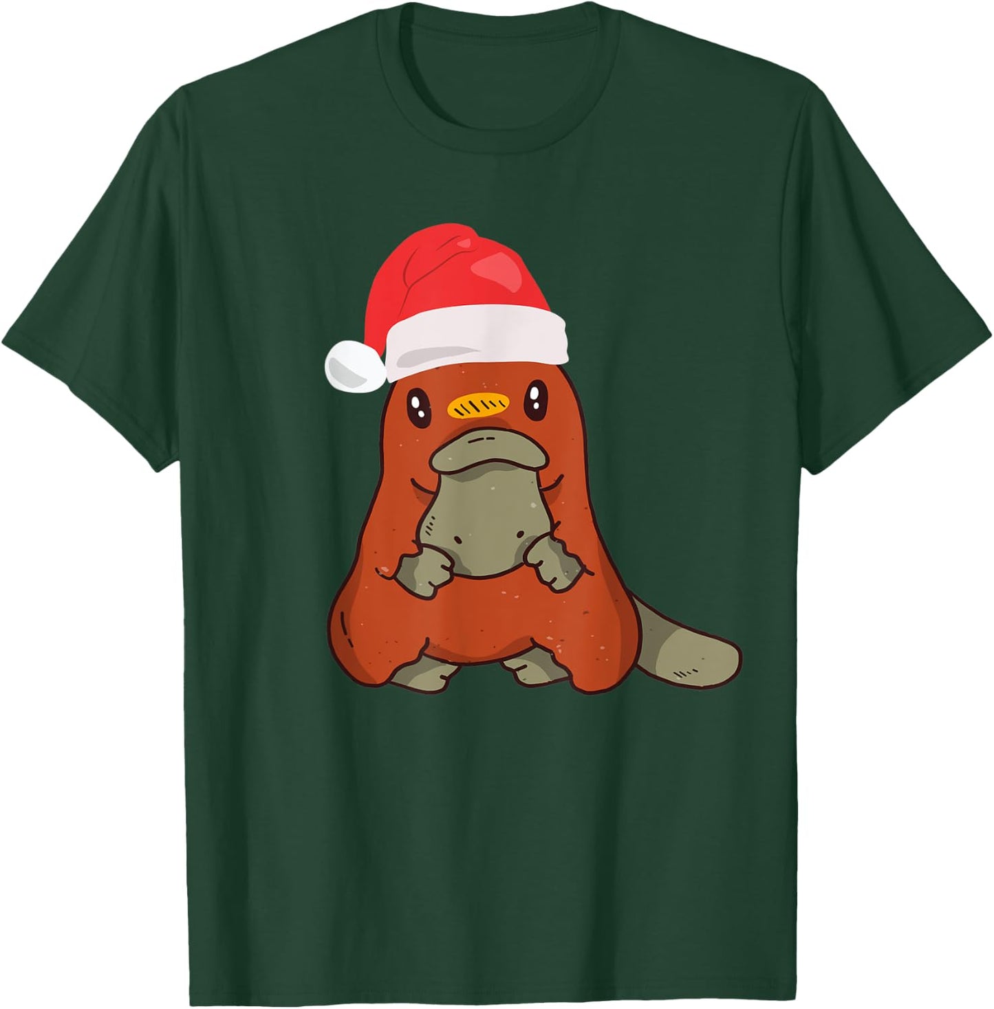 Platypus Christmas Australian Animal Xmas Santa Hat T-Shirt - T-Shirt | Forest