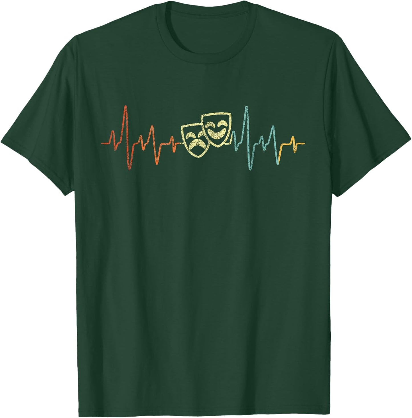 Theatre Actor Broadway Musical Theater Nerd Retro Vintage T-Shirt - T-Shirt | Forest