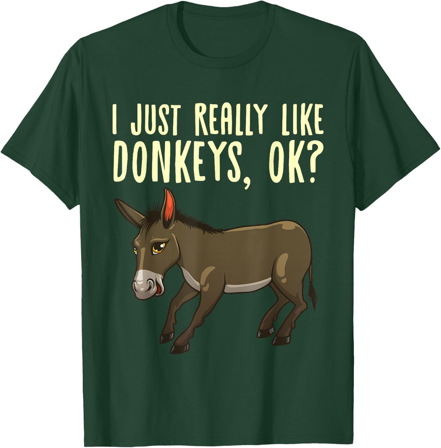 Funny Donkey Design Women Mule Animal Farming Horse T-Shirt - T-Shirt | Forest