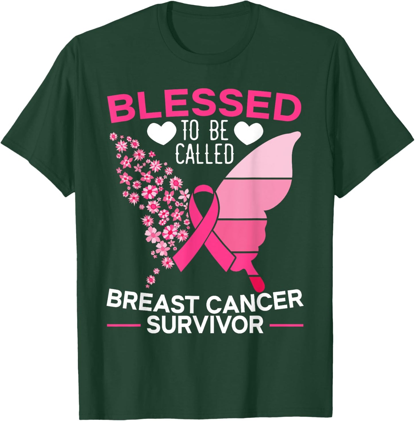 Blessed To Be Called Breast Cancer Survivor Chemotherapy T-Shirt - T-Shirt | Forest