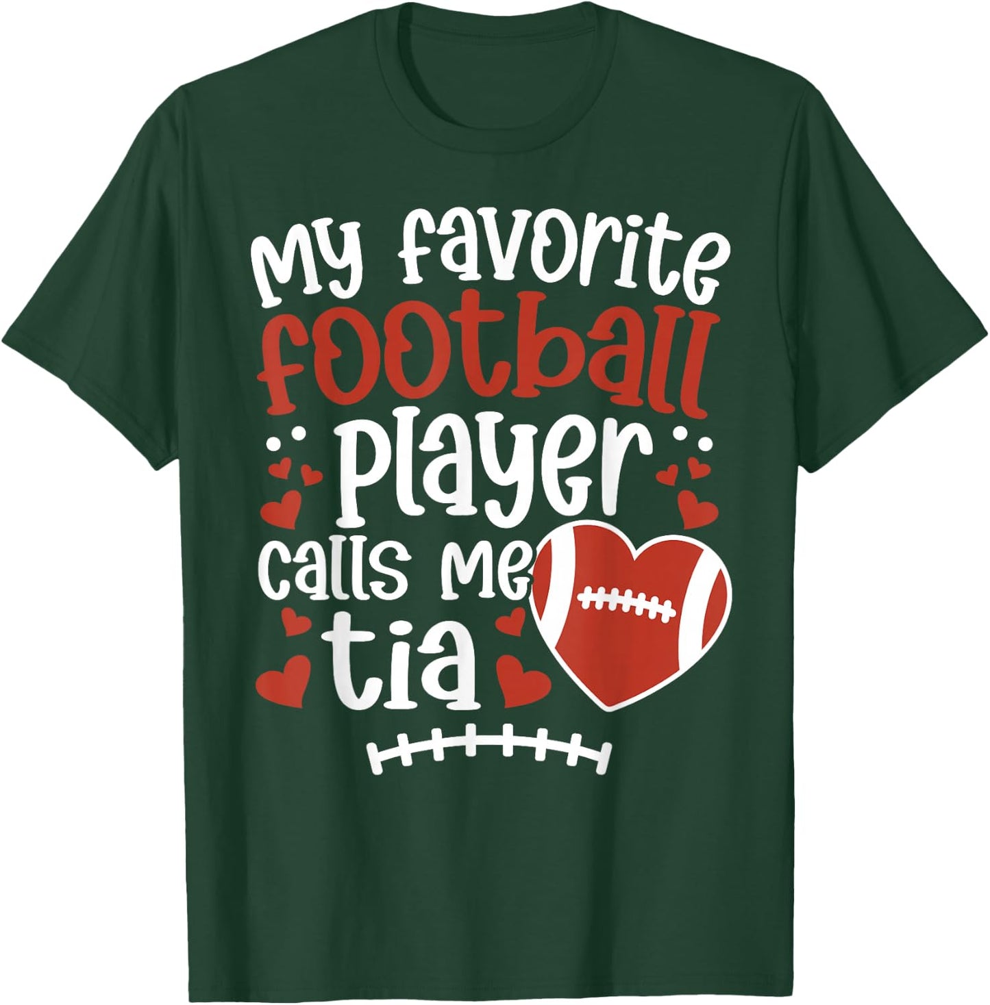 Proud Football Tia of A Football Player Tia Aunt T-Shirt - T-Shirt | Forest