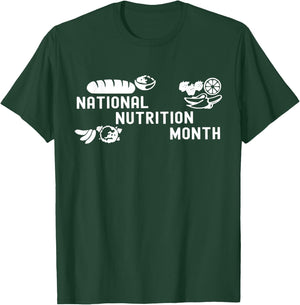 National Nutritional Month, Healthy Food Fruits, Vegetables T-Shirt - T-Shirt | Forest
