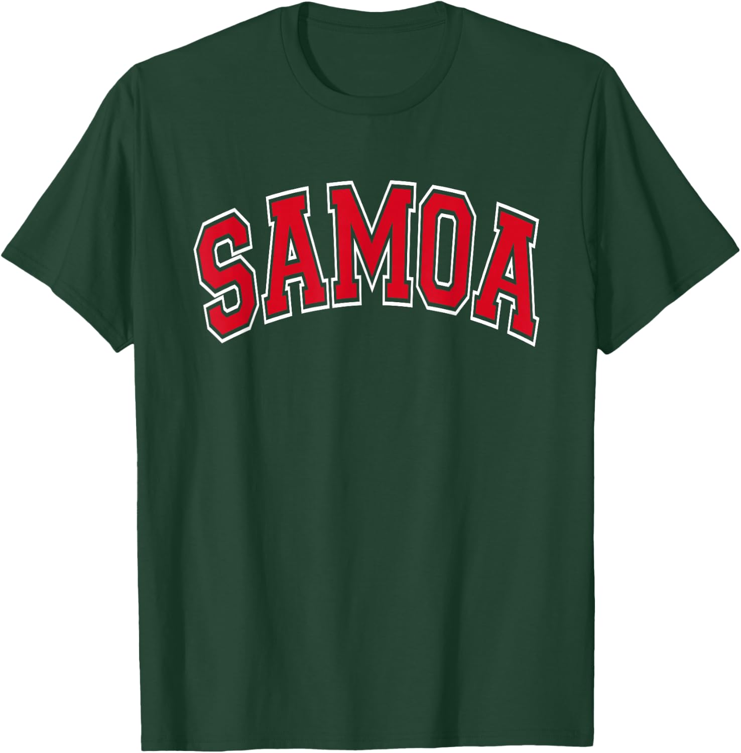 Samoa Arched Red Text T-Shirt - T-Shirt | Forest