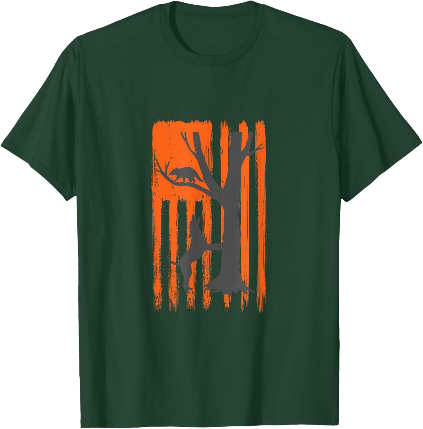 Patriotic Coon Hunting Dogs American Flag T-Shirt - T-Shirt | Forest