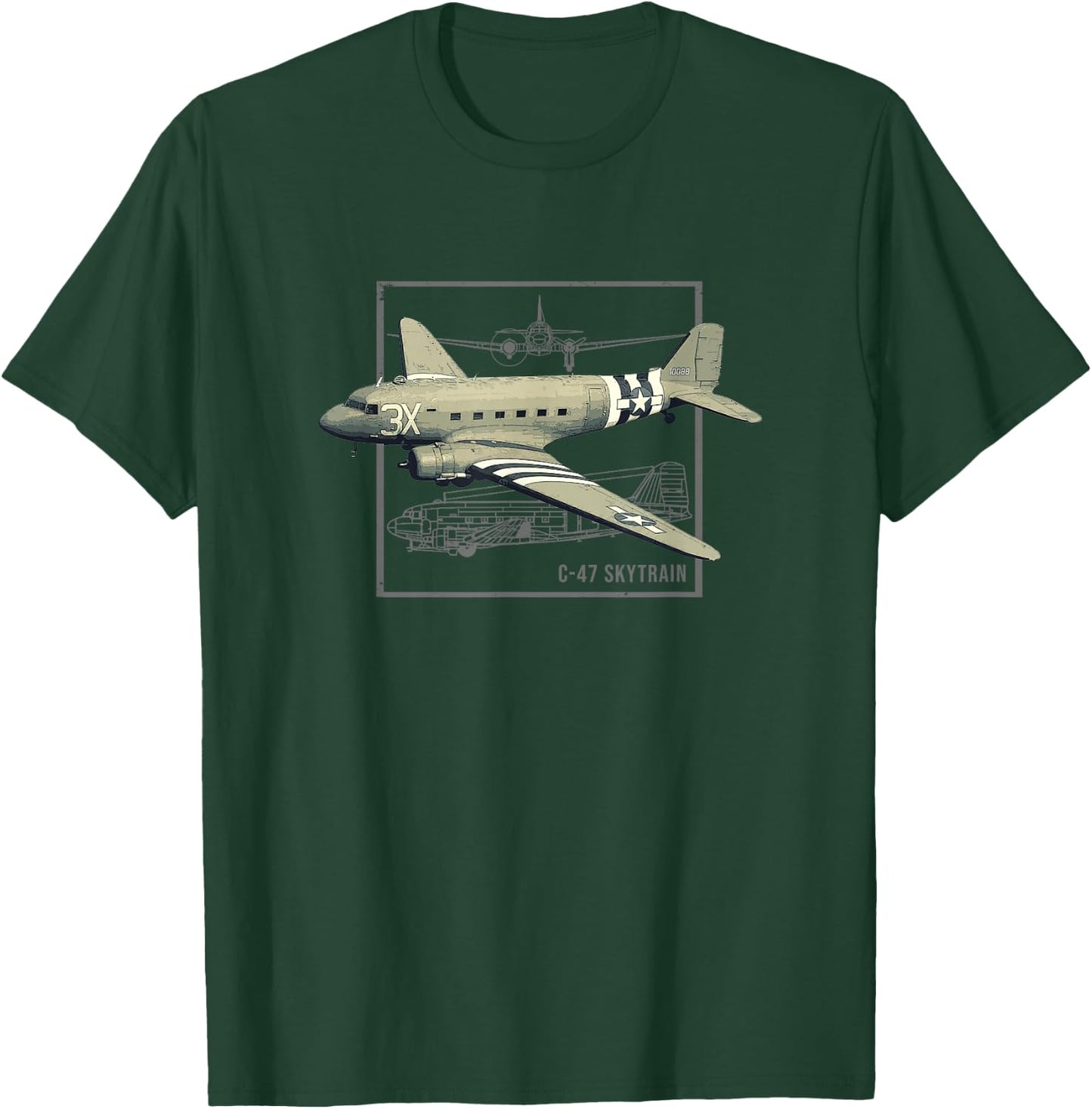 C-47 Skytrain Dakota | Military Transport Aircraft T-Shirt - T-Shirt | Forest