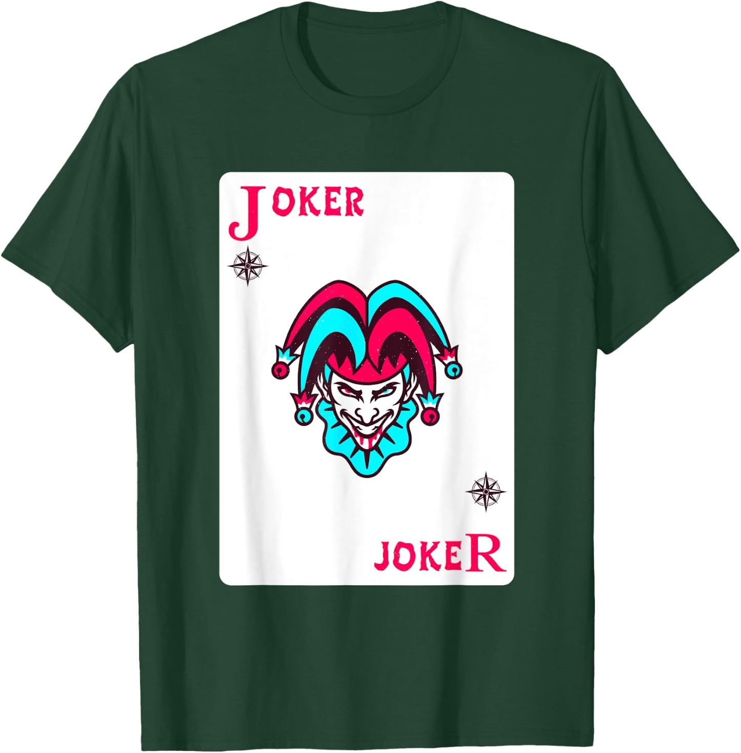 Joker Playing Card Shirt Distressed Jester T-Shirt - T-Shirt | Forest