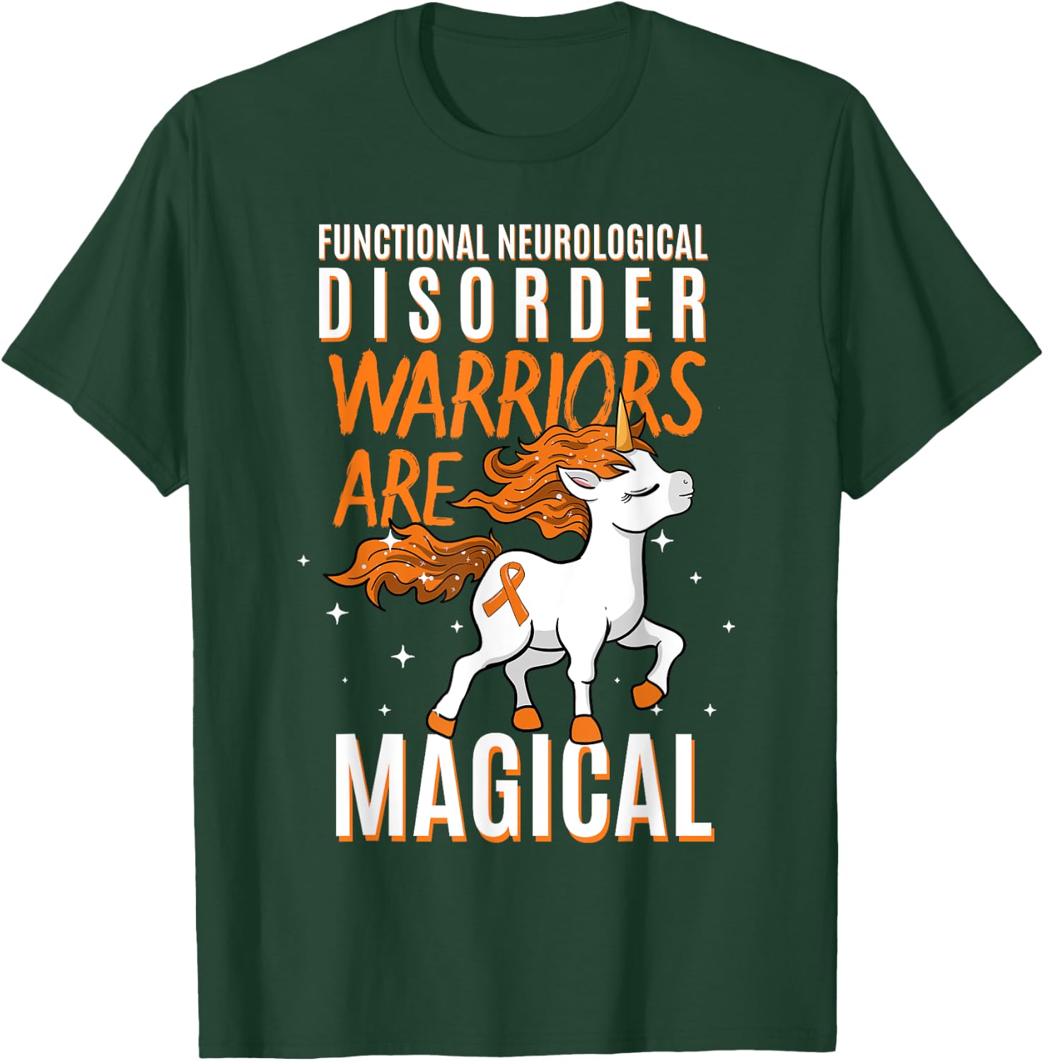 Functional Neurological Disorder Warrior Awareness Unicorn T-Shirt - T-Shirt | Forest