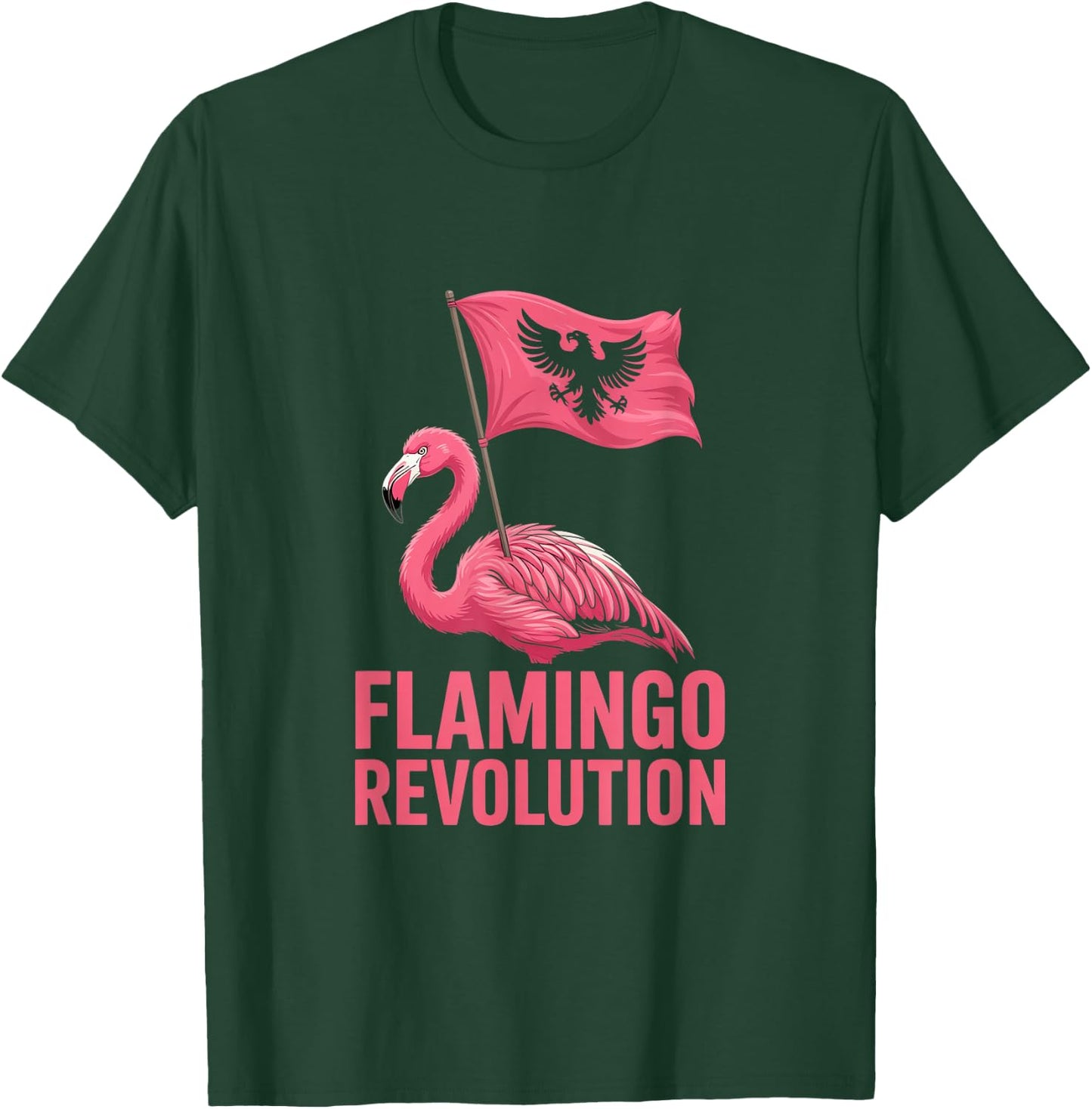 Albania Flag Pink Flamingo Albania is not for Sale T-Shirt - T-Shirt | Forest