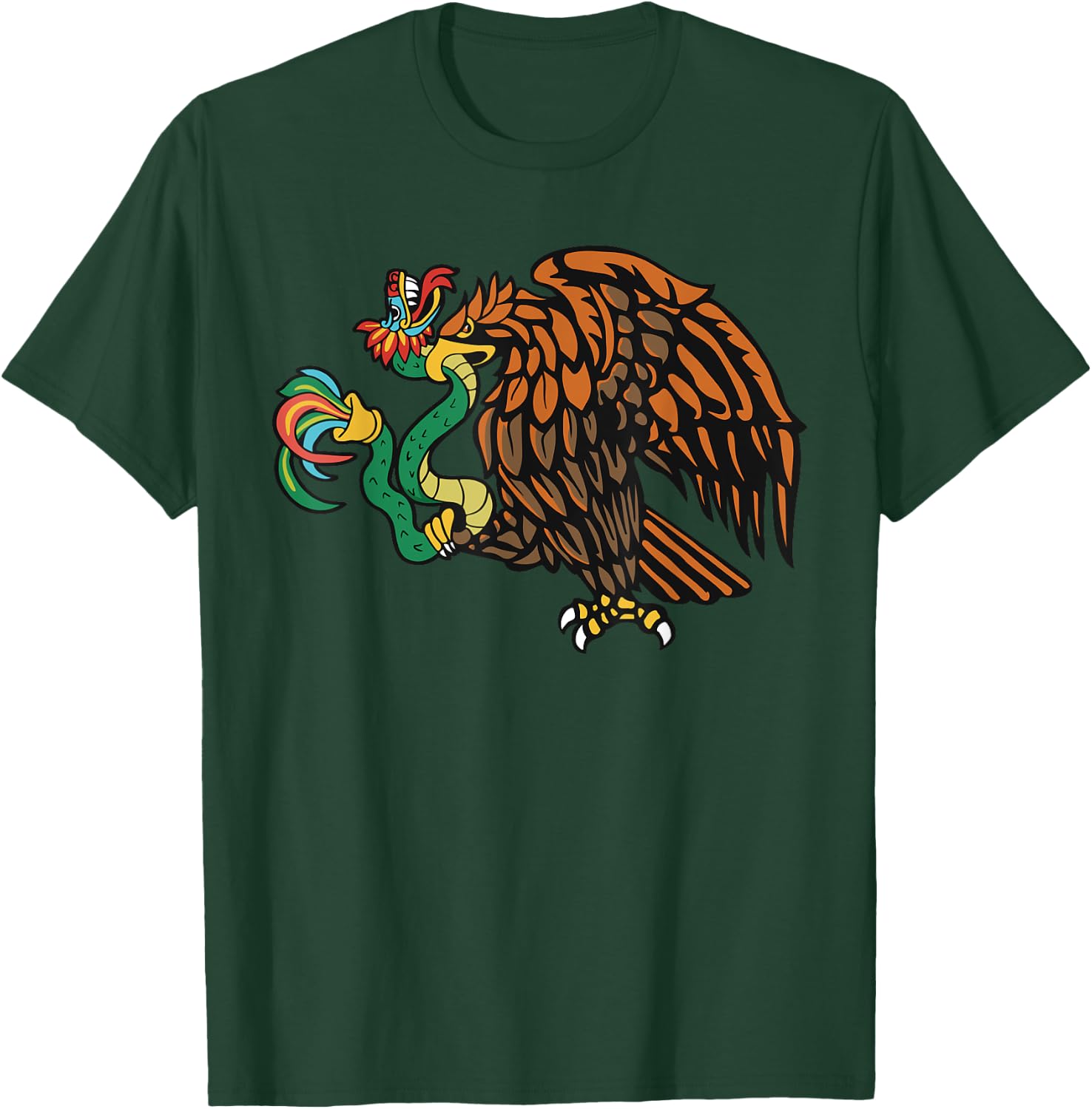 Quetzalcoatl Aztec Feathered Serpent Eagle Mayan Inca Toltec T-Shirt - T-Shirt | Forest