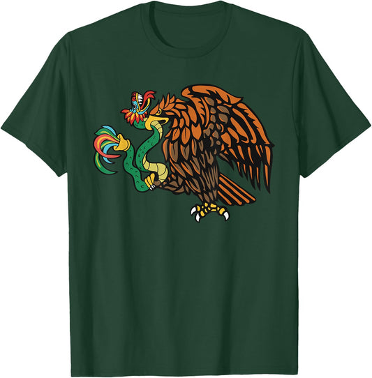 Quetzalcoatl Aztec Feathered Serpent Eagle Mayan Inca Toltec T-Shirt - T-Shirt | Forest