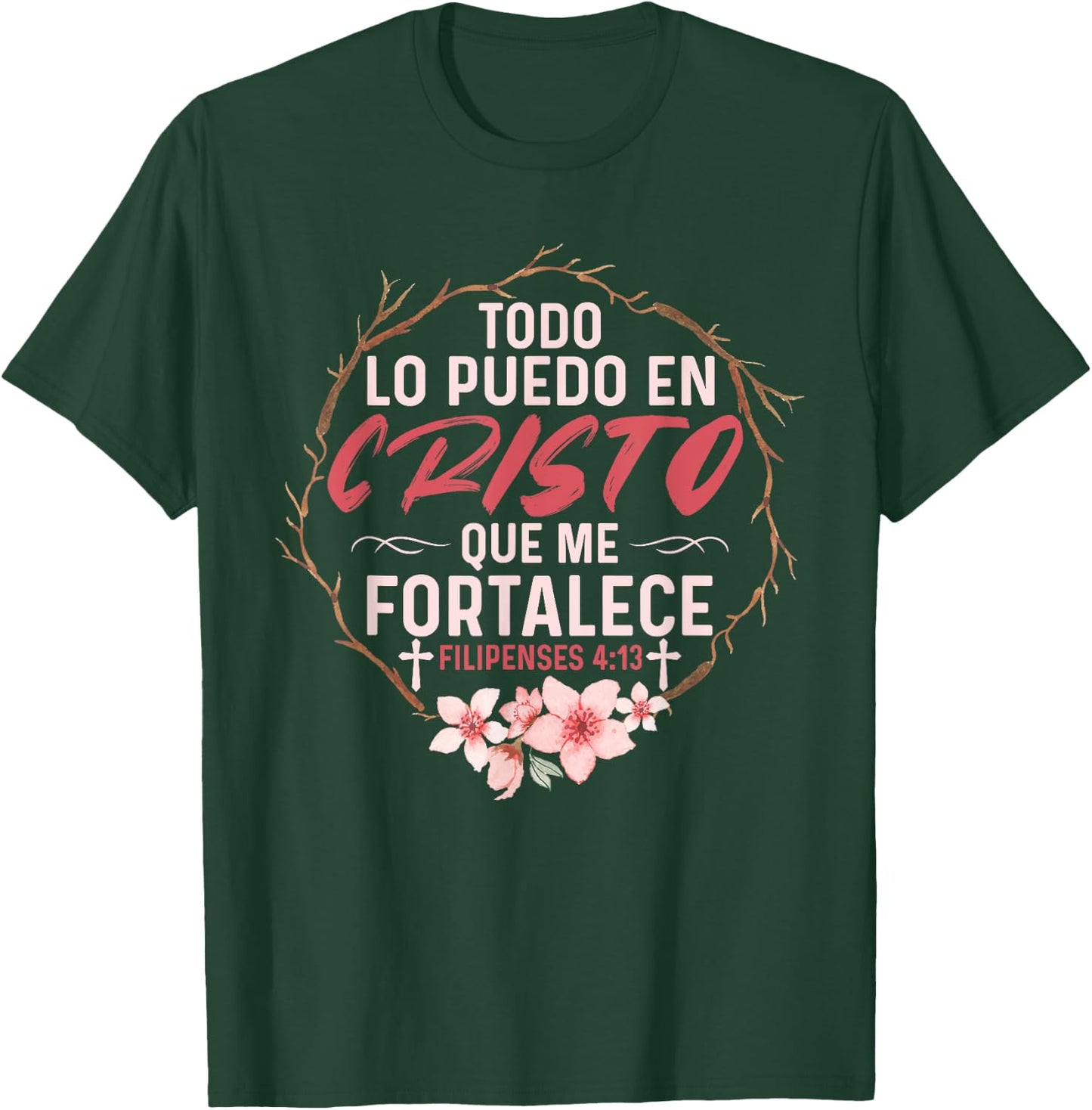 Camisetas Cristianas En Espanol Frase Biblia Filipenses 14:3 T-Shirt - T-Shirt | Forest