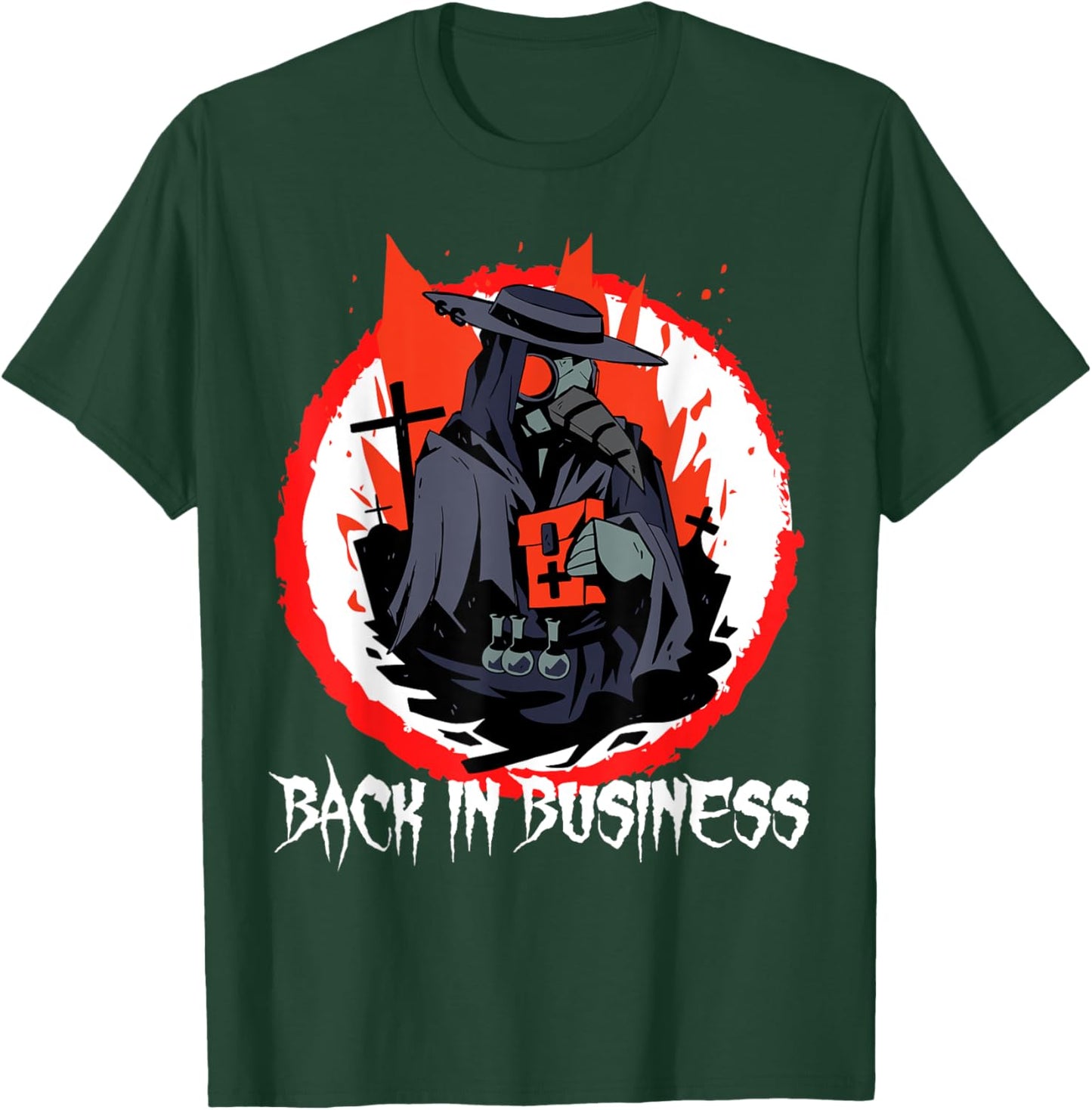 Back in Business Medieval Plague Doctor Occult Tarot T-Shirt - T-Shirt | Forest