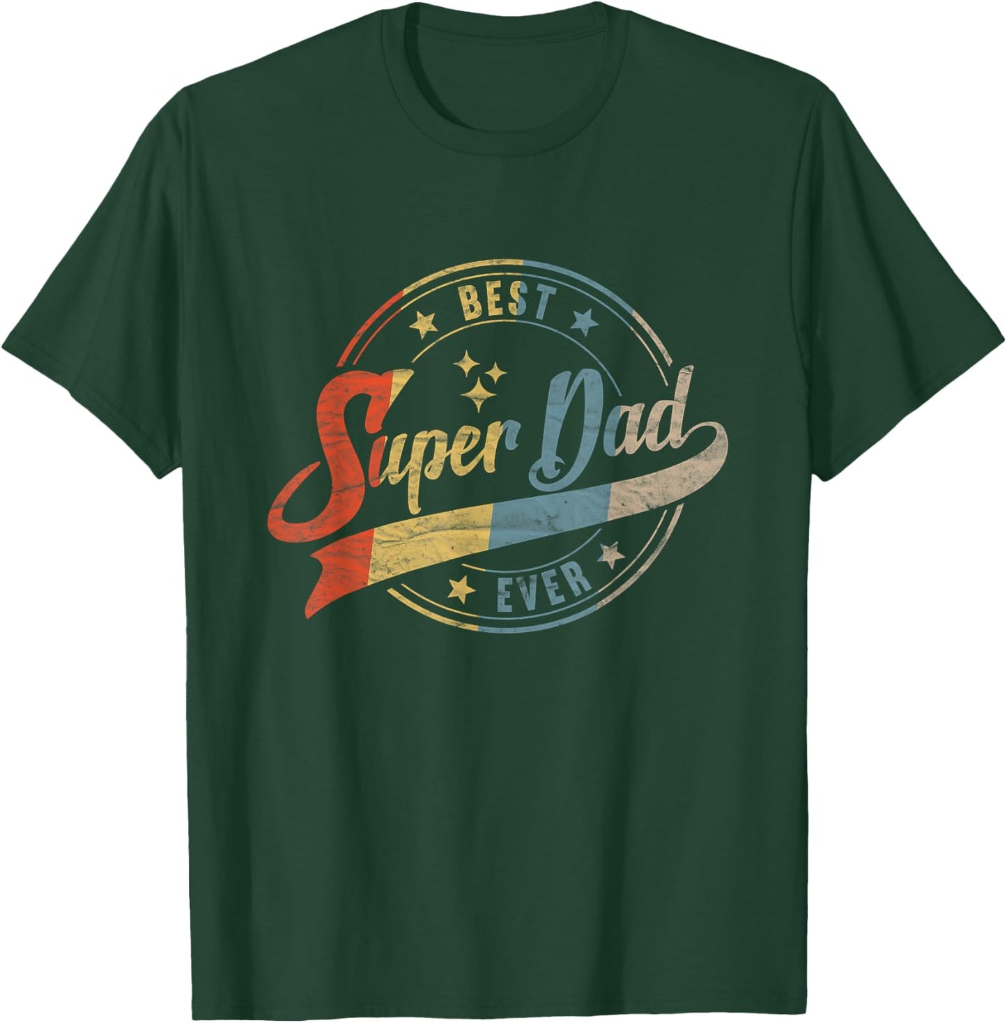 Retro Best Dad Super Dad Ever Father Daddy Father's Day Gift T-Shirt - T-Shirt | Forest