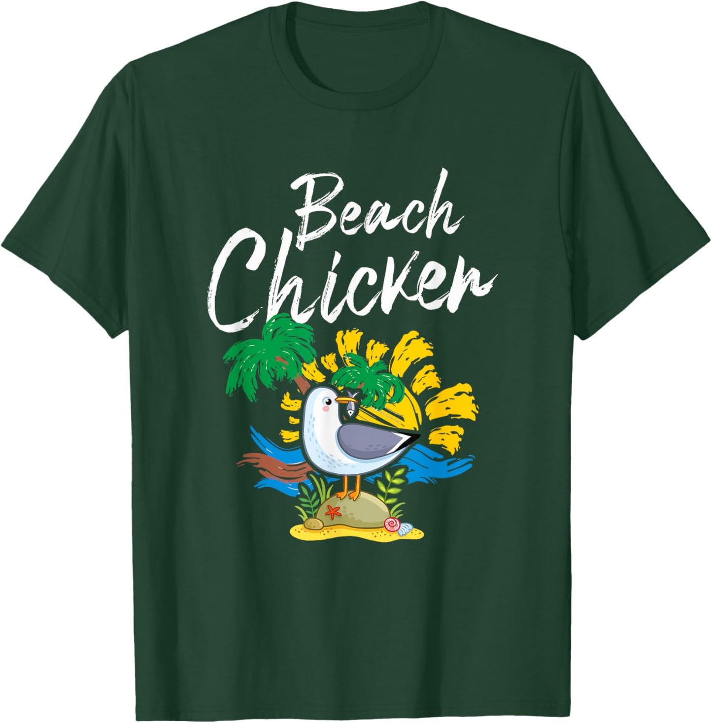 Seagull Beach Chicken Funny Animal Lover Men Women Kids T-Shirt - T-Shirt | Forest