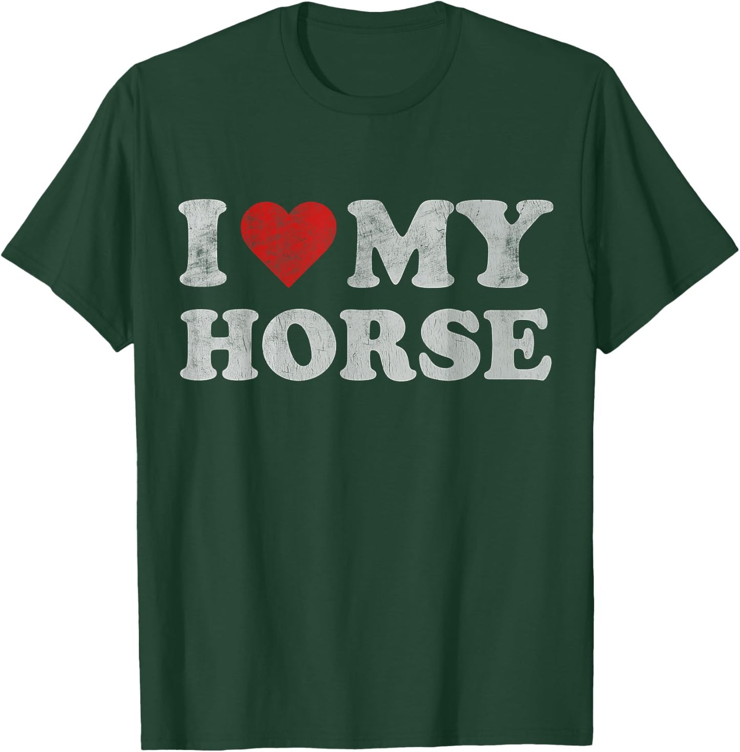 Vintage I Heart My Horse I love my Horses Cute Pet Owner T-Shirt - T-Shirt | Forest