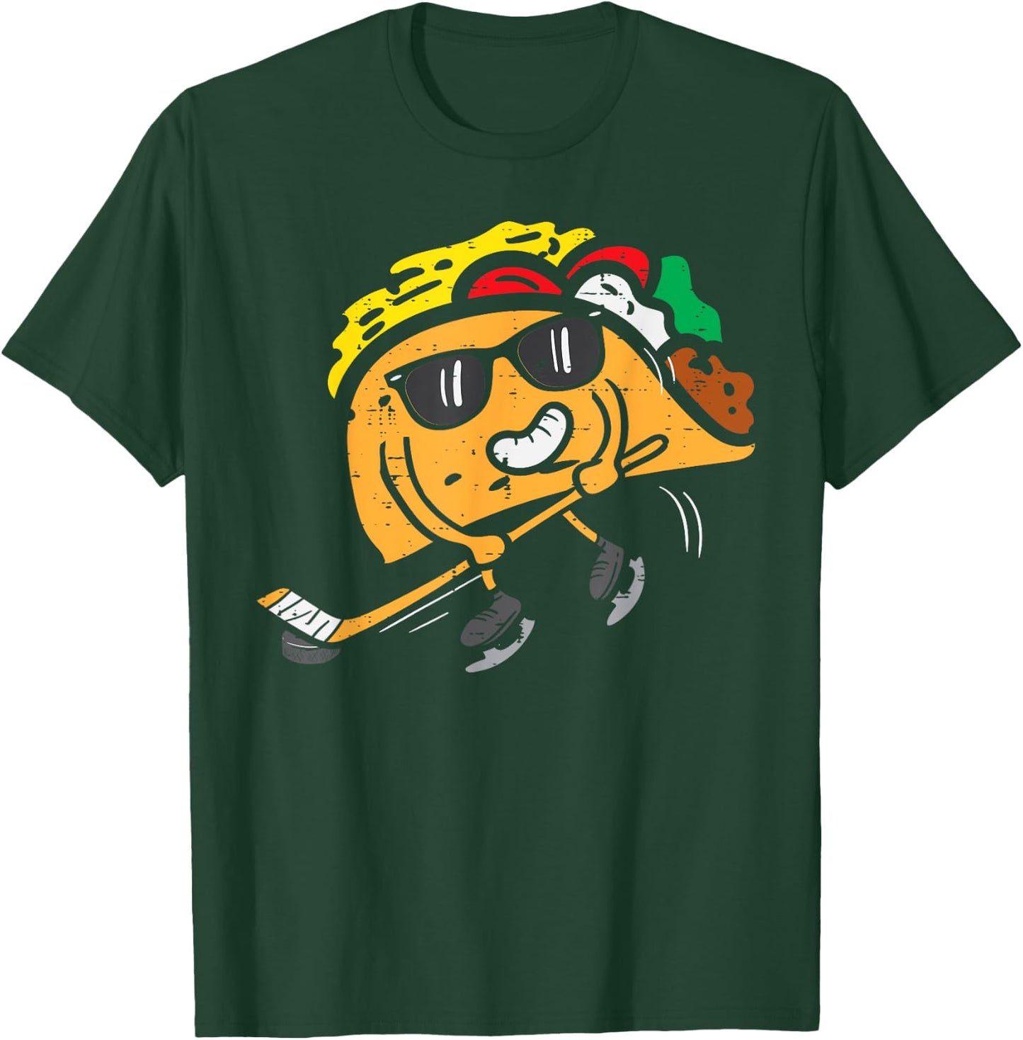 Taco Ice Hockey Cinco De Mayo Mexican Fiesta Boys Men Kids T-Shirt - T-Shirt | Forest
