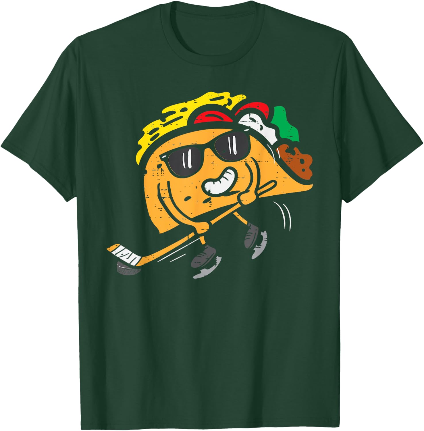 Taco Ice Hockey Cinco De Mayo Mexican Fiesta Boys Men Kids T-Shirt - T-Shirt | Forest