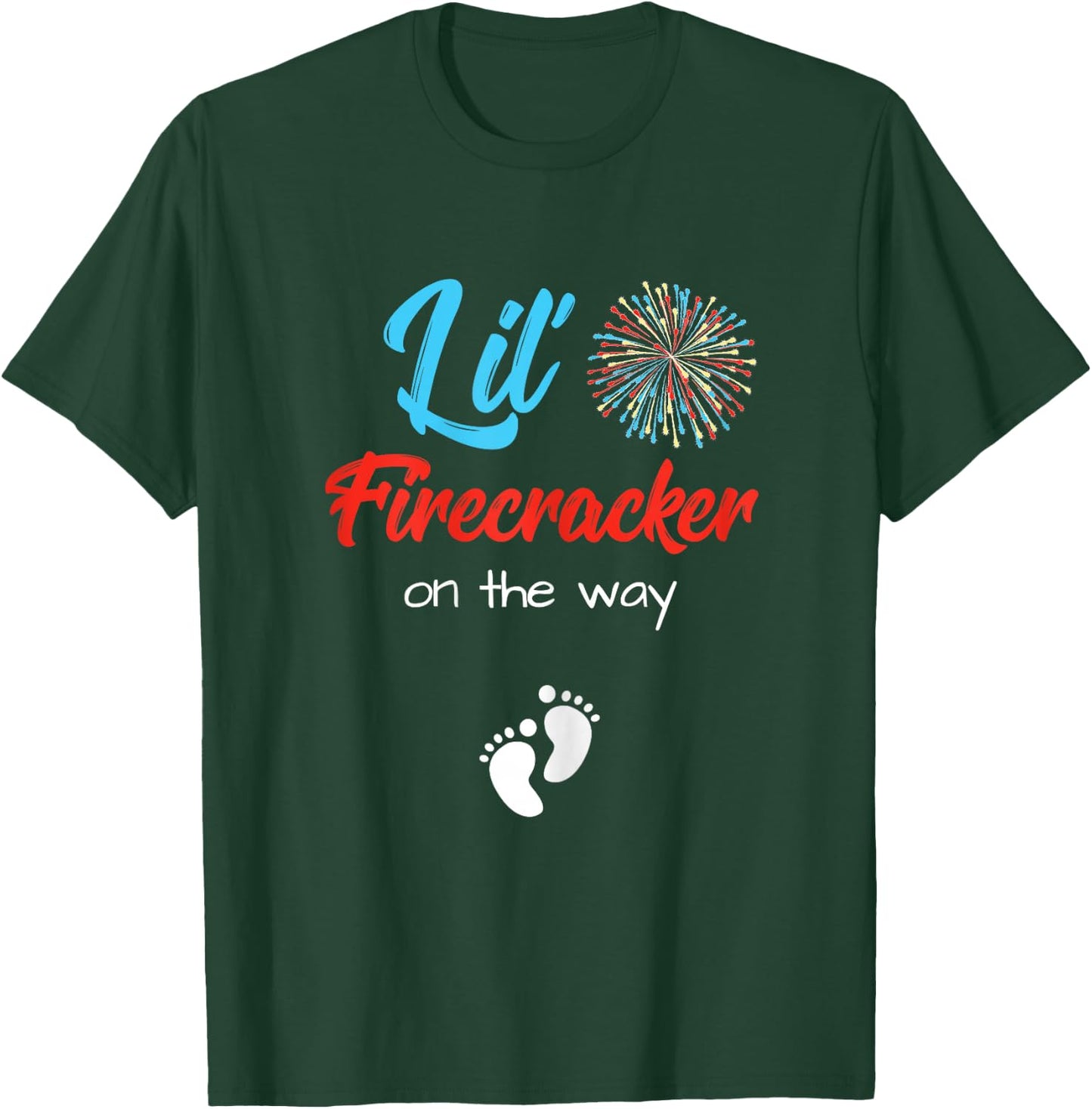 4th of July Pregnancy Shirt Lil' Firecracker On The Way Women T-Shirt - T-Shirt | Forest