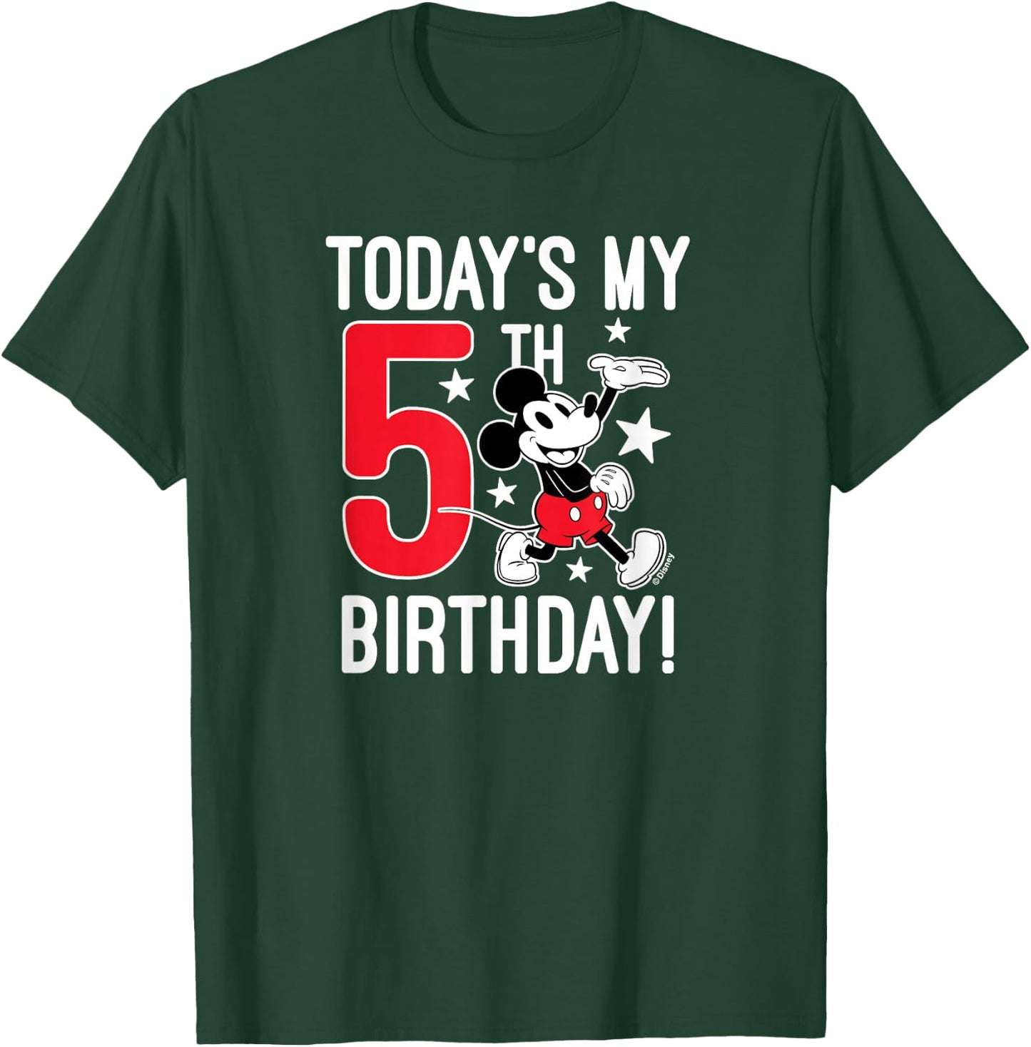 Classic Mickey - Today's My 5th Birthday T-Shirt - T-Shirt | Forest