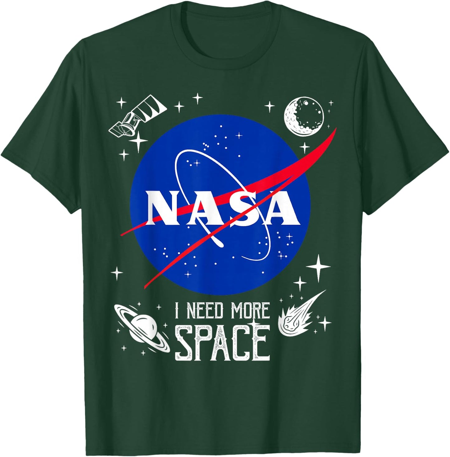 NASA Meatball Logo Classic I Need More Space T-Shirt - T-Shirt | Forest