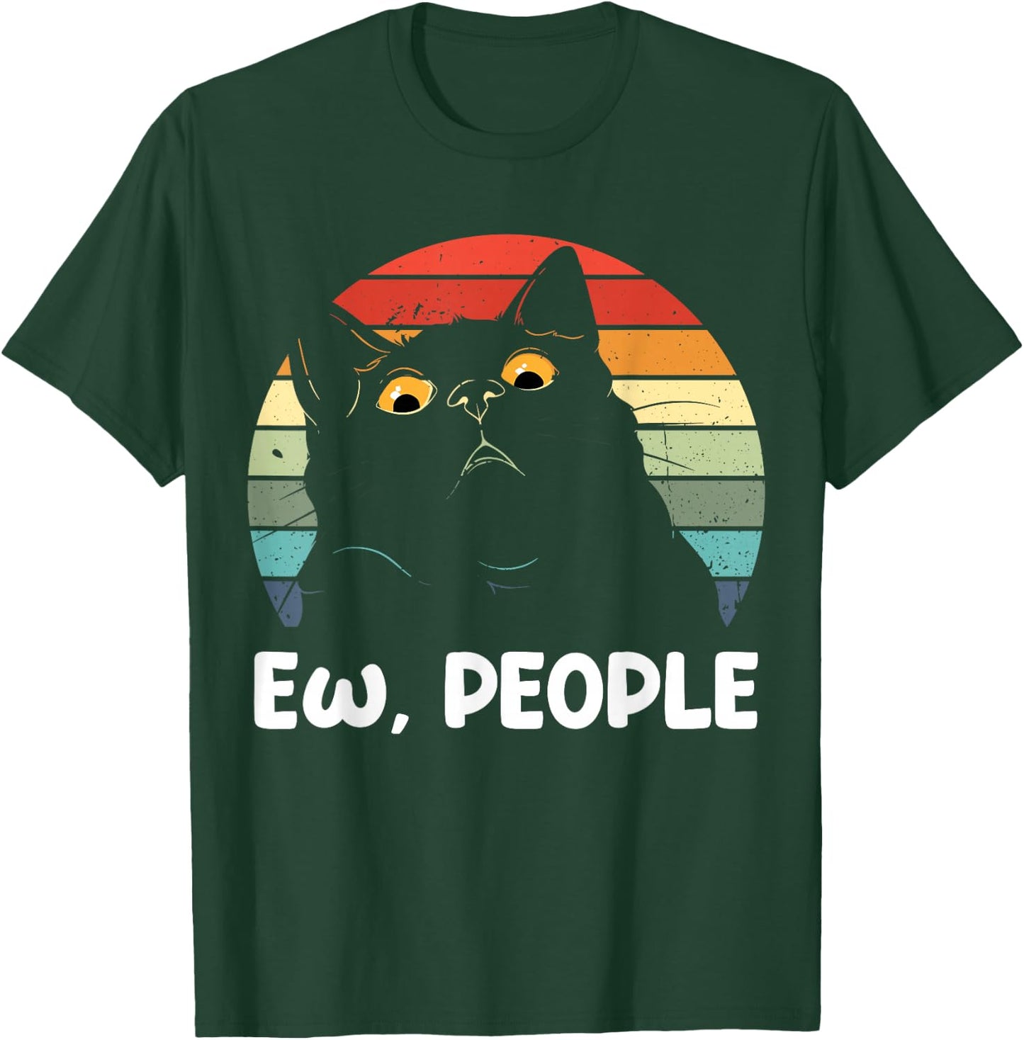 Ew people funny Black Cat lover men fun cat saying T-Shirt - T-Shirt | Forest