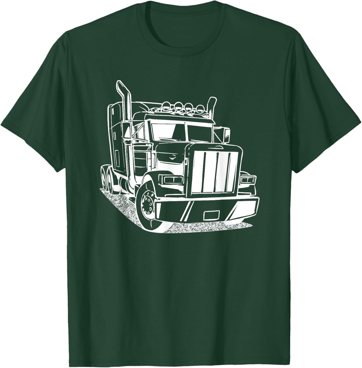 Diesel Big Rig 18 Wheeler Semi Trailer Truck Driver Trucker T-Shirt - T-Shirt | Forest