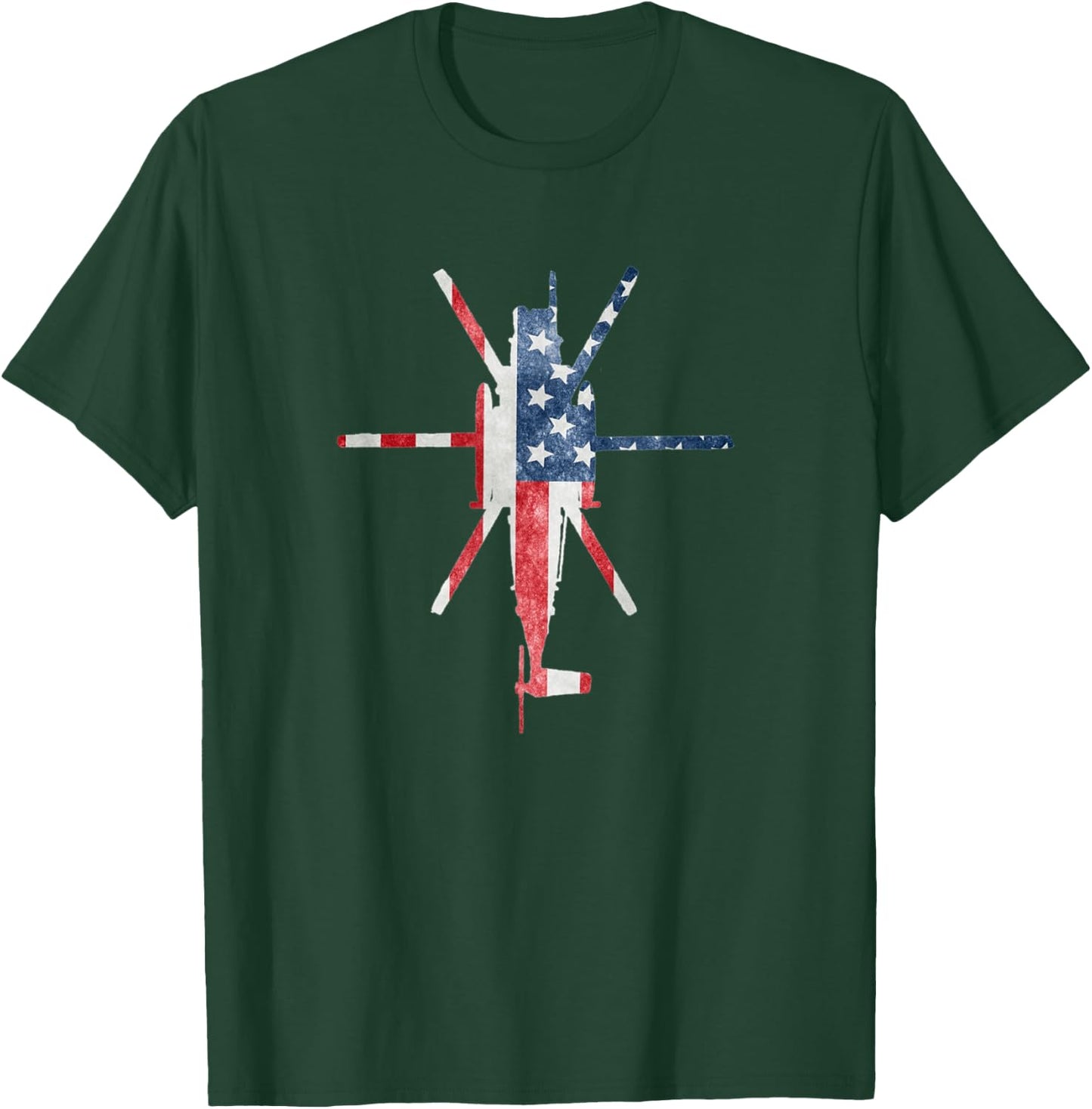 CH-53 Sea Stallion Chopper American Flag Military T-Shirt - T-Shirt | Forest
