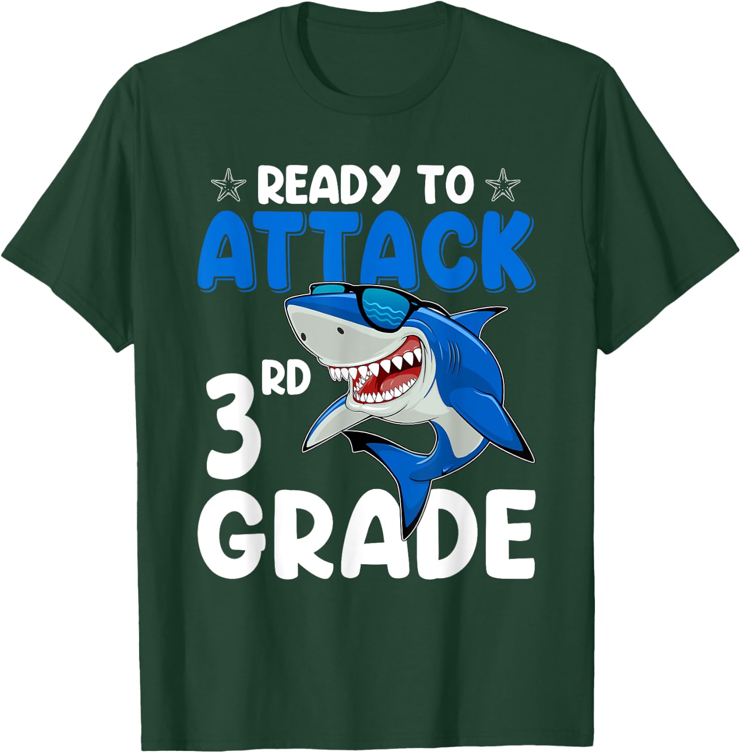 Ready To Attack 3rd Grade Shark Third Grade Teacher Student T-Shirt - T-Shirt | Forest