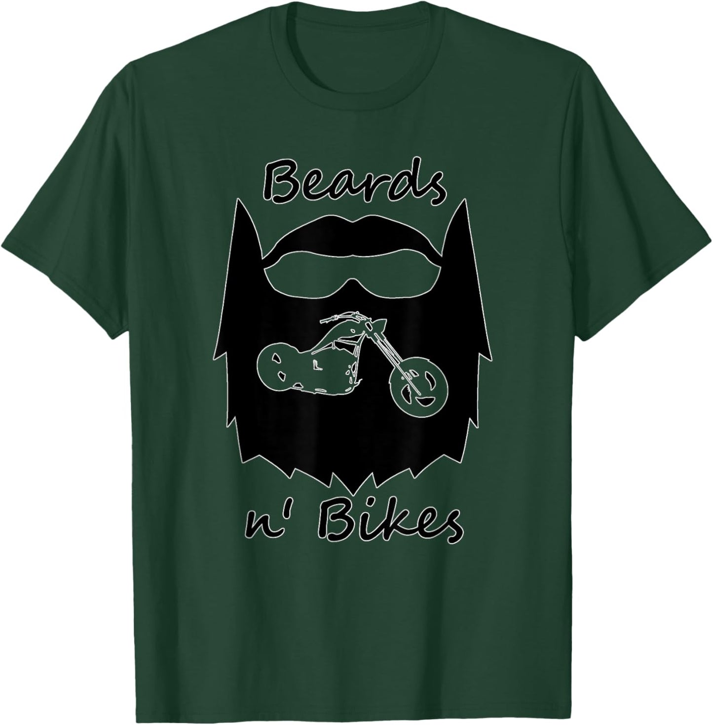 Beards N'Bikes Bearded Biker. Gift Motorcyclist T-Shirt - T-Shirt | Forest