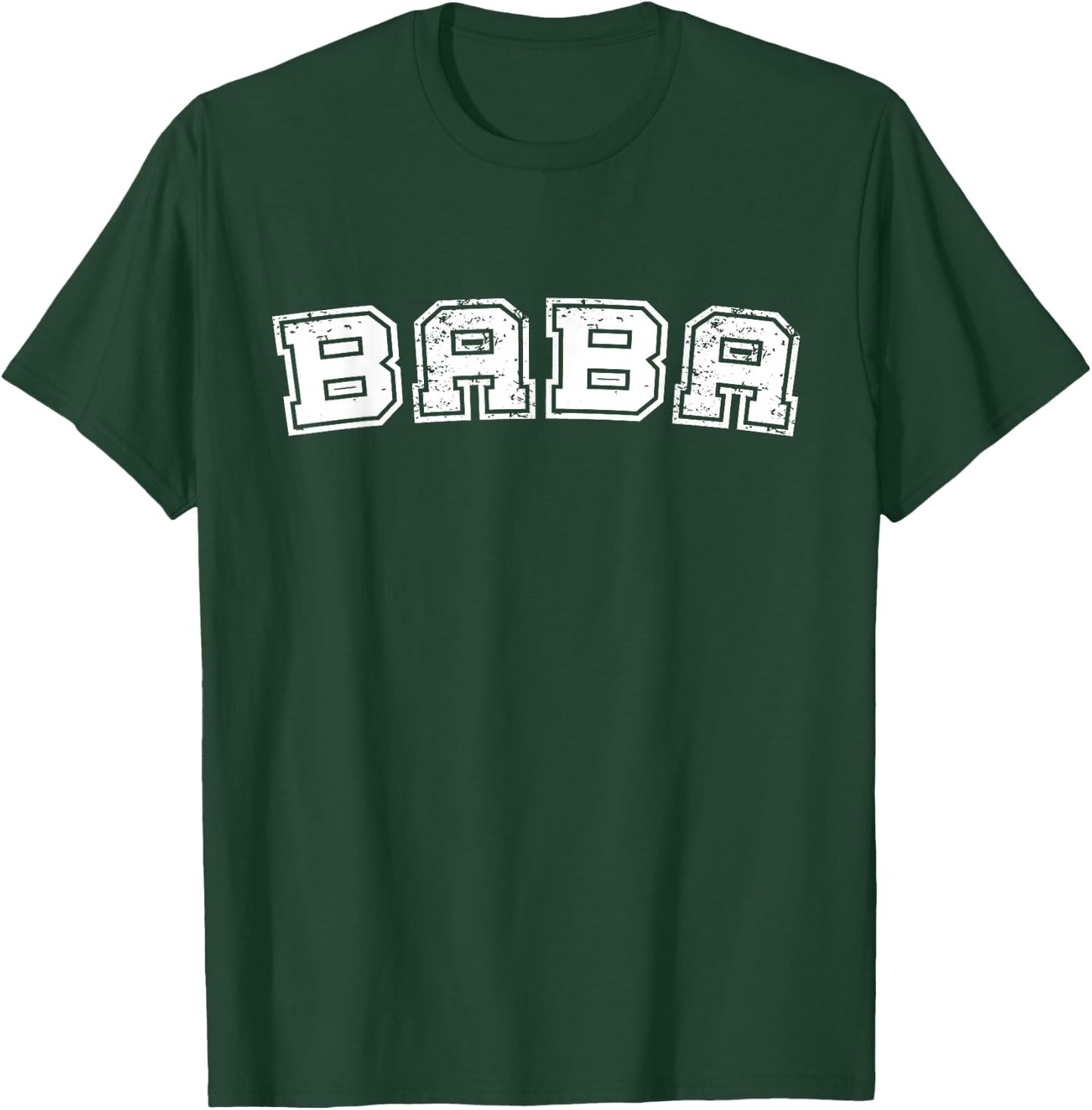 Classic Baba Varsity College Style Graphic Father's Day T-Shirt - T-Shirt | Forest