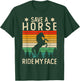 Funny Horse Riding Adult Joke Save A Horse Ride My Face T-Shirt - T-Shirt | Forest