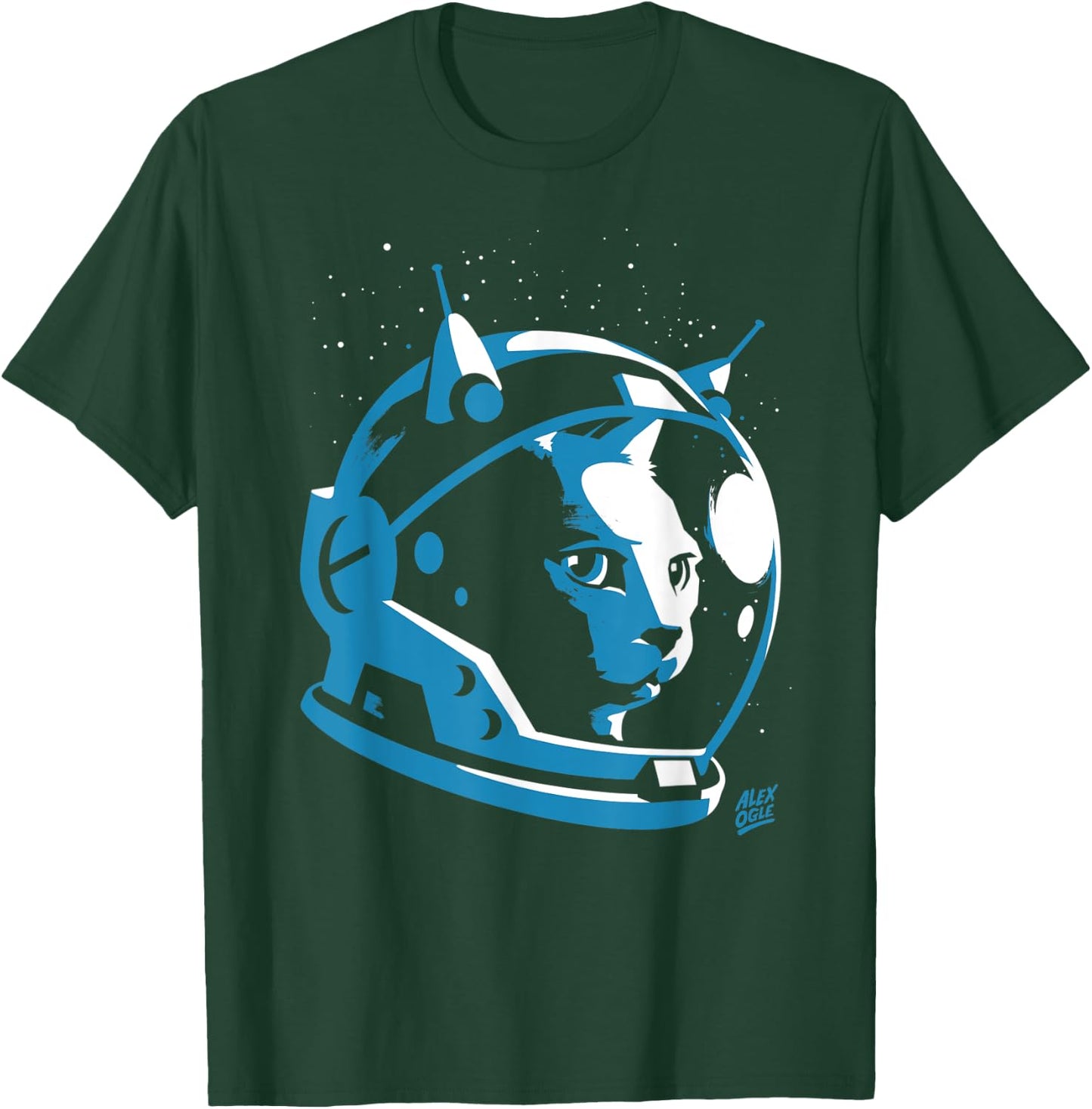 Cat Space Helmet Astronaut Women Kids T-Shirt - T-Shirt | Forest