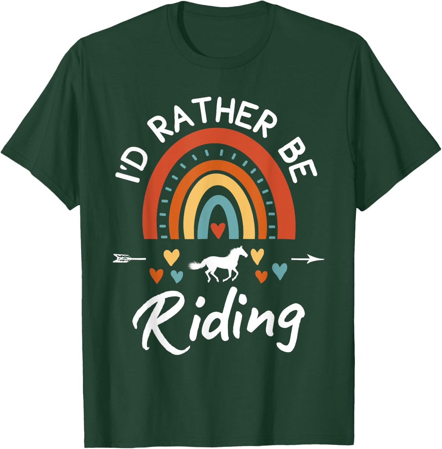 I'd Rather Be Riding Horse Horseback Rider Equestrian Kids T-Shirt - T-Shirt | Forest