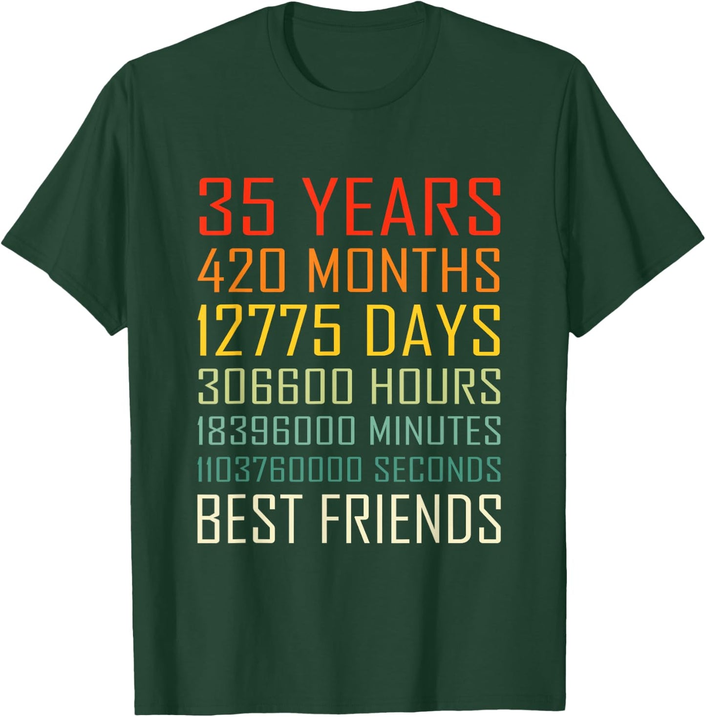 Best Friends Vintage 35 Years Friendship Anniversary T-Shirt - T-Shirt | Forest