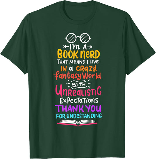 Books Reading English Teacher Student T-Shirt - T-Shirt | Forest