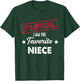 It's Official I'm The Favorite Niece Funny Sayings -Adults Black Small U-Neck Short Sleeve T-Shirt - T-Shirt | Forest
