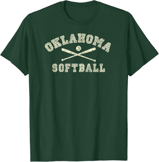 Vintage Oklahoma Softball Gear T-Shirt - T-Shirt | Forest