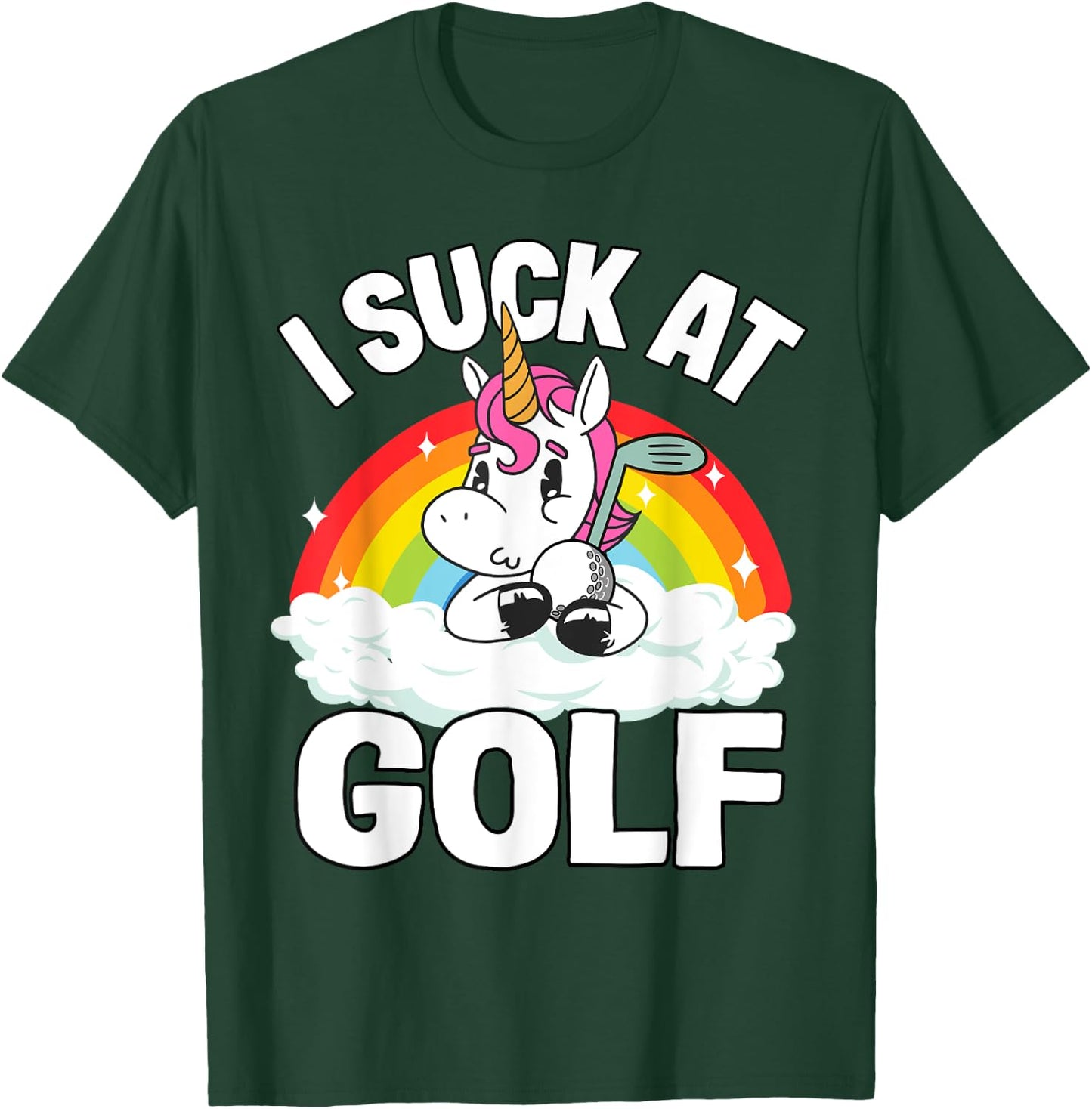 I Suck At Golf Funny Golf Loser Unicorn Sarcastic Golfing T-Shirt - T-Shirt | Forest